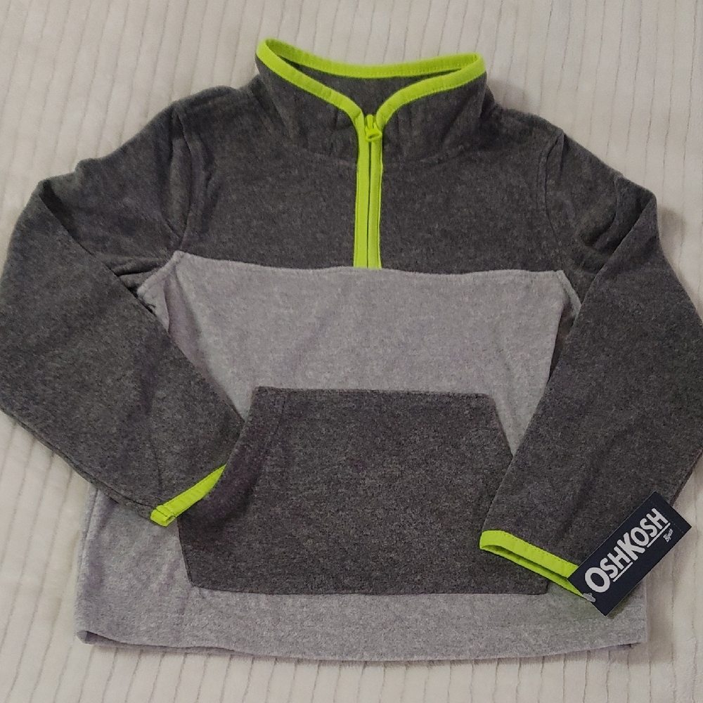 OshKosh B'gosh Charcoal and Lime Kids Sweater Size 5T